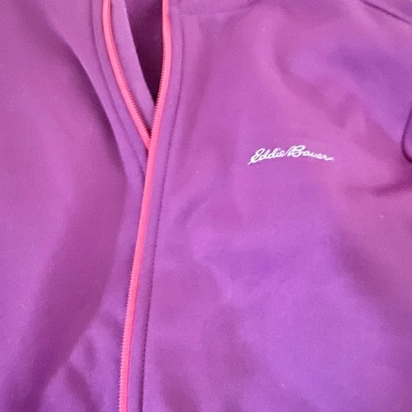 Eddie Bauer Outdoor Sweater, Magenta, Lined Zip-Up Sweater Size XL - Picture 4 of 5